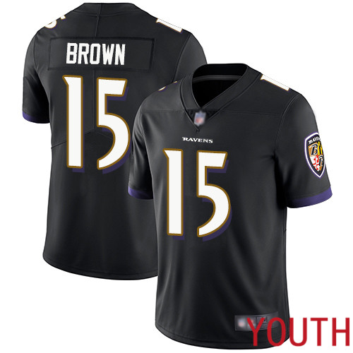 Baltimore Ravens Limited Black Youth Marquise Brown Alternate Jersey NFL Football #15 Vapor Untouchable->baltimore ravens->NFL Jersey